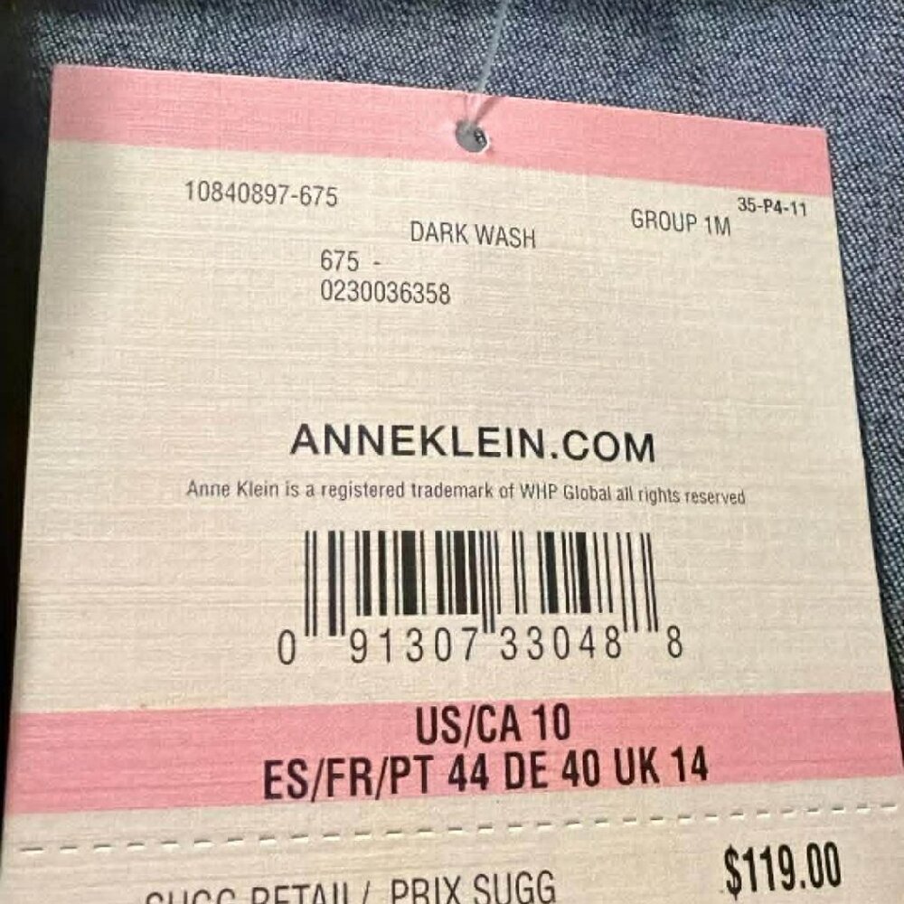 Anne Klein denim shift dress - Size 10 - Picture 4 of 4